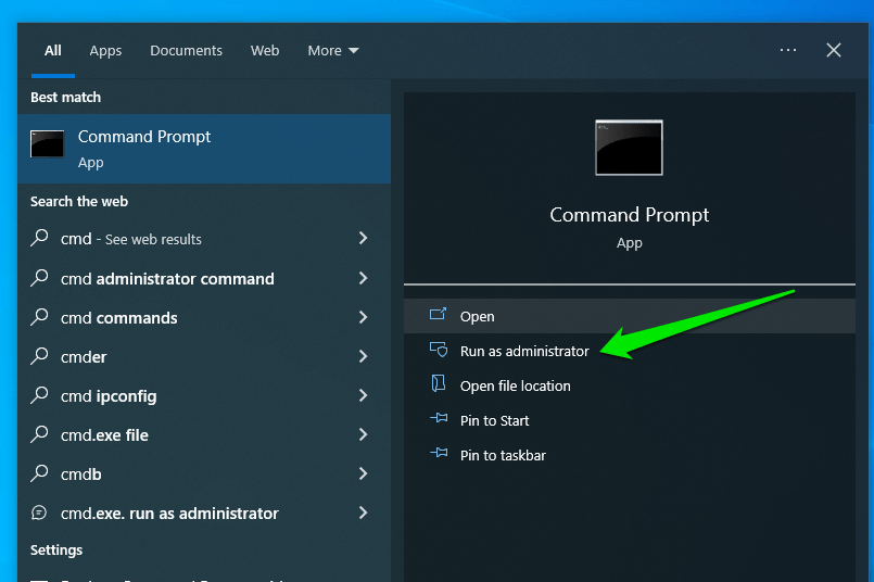 Run Command Prompt as Administrator