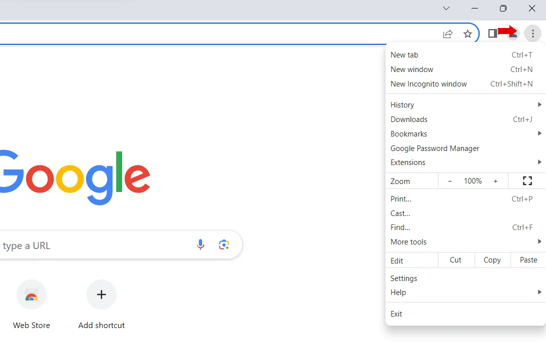 Google Chrome settings